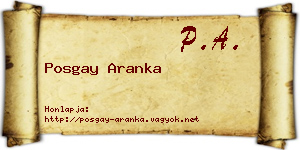 Posgay Aranka névjegykártya